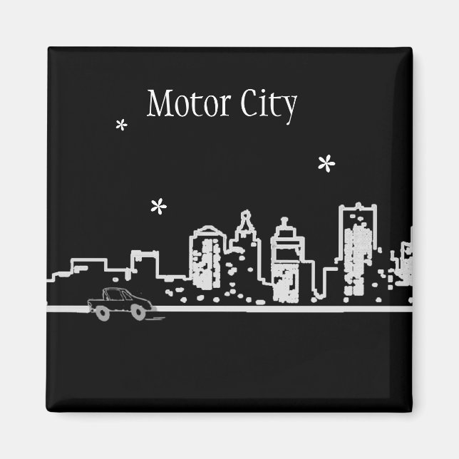 Detroit - Motor City - Michigan Magnet (Framsidan)