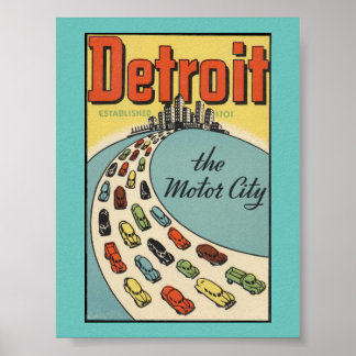Detroit-motorstad poster