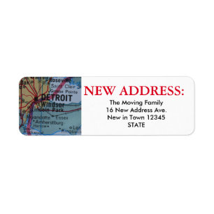 Detroit Ny adress Label Returadress Etikett
