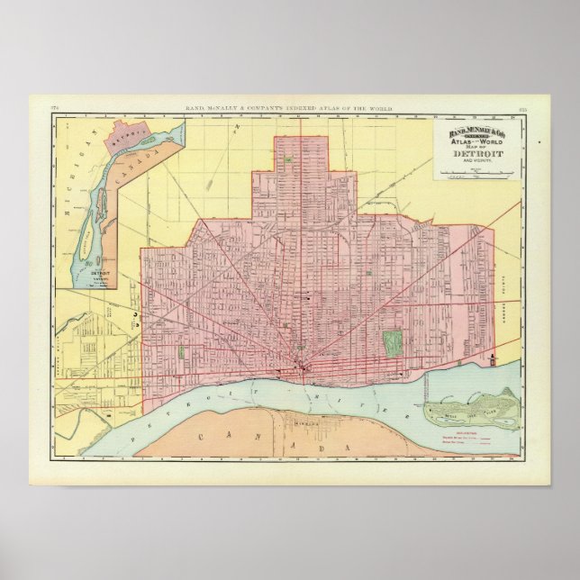 Detroit och Vicinity Poster (Framsidan)