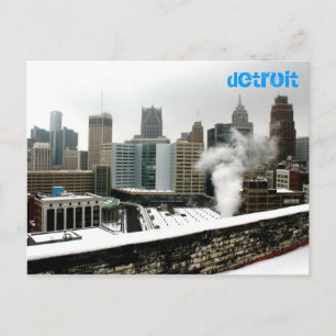 Detroit på vintern vykort