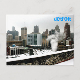 Detroit på vintern vykort