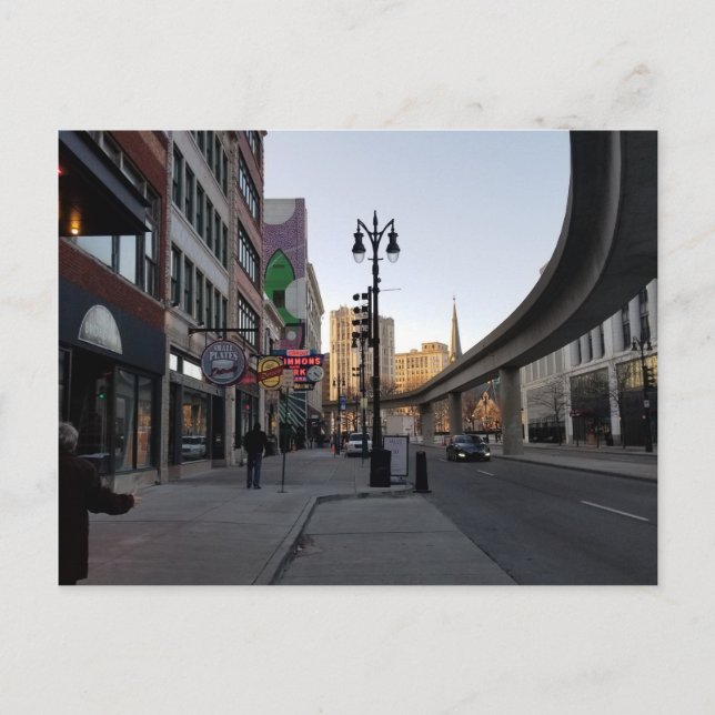 Detroit people mover-vykort vykort (Framsida)