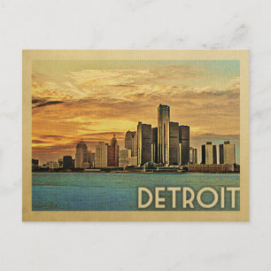 Detroit Postcard Michigan Vintage resor Vykort