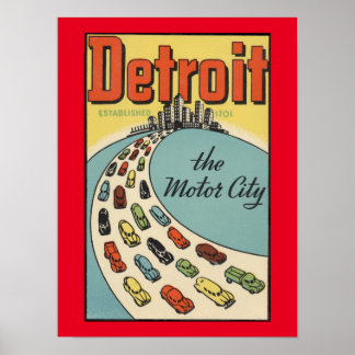 Detroit poster vintage art poster