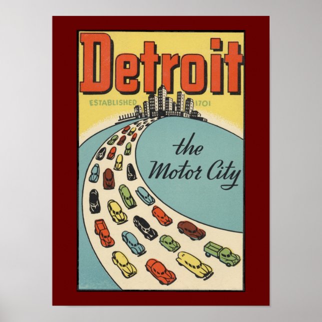 Detroit poster vintage art poster (Framsidan)