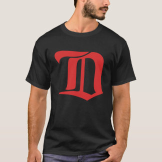 Detroit Red Vingar D Logotyp T Shirt