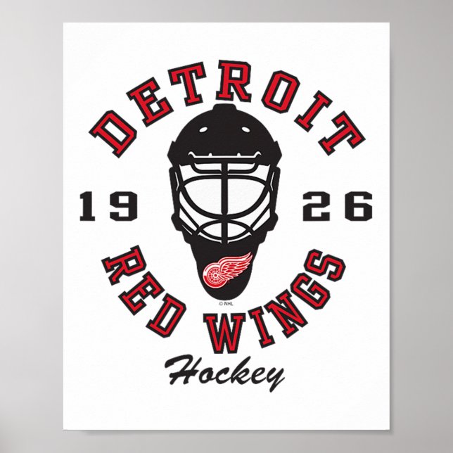Detroit Red Wings Hockey Mask Gray Officially Lice Poster (Framsidan)