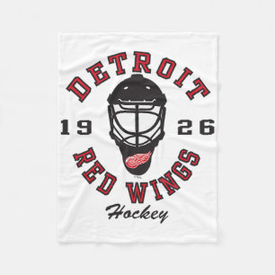 Detroit Red Wings Hockeymask grå officiellt licens Fleecefilt