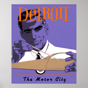 Detroit-reseaffisch Poster