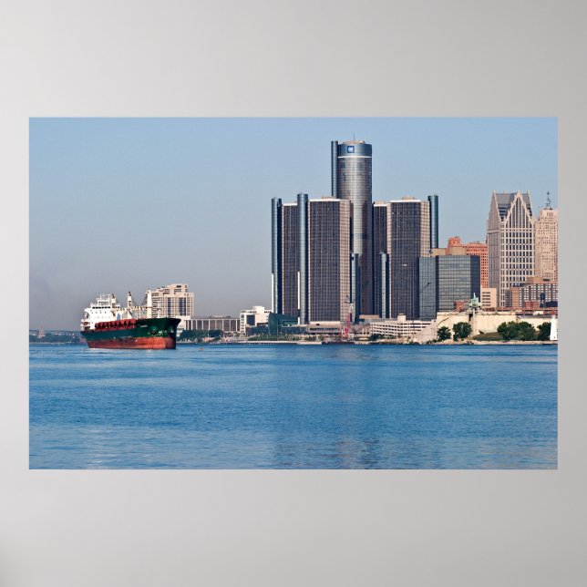 Detroit River Skyline Poster (Framsidan)