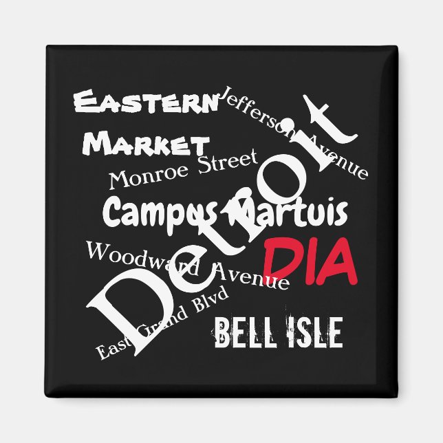 Detroit runt Town Kärlek Magnet (Framsidan)