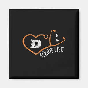 Detroit SCrub Life Michigan Nurse Shirt Medical Te Magnet