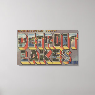 Detroit sjöar, Minnesota - stora brevplatser Canvastryck