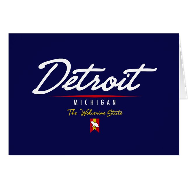 Detroit skrivar OBS kort (Framsidan Horizontal)