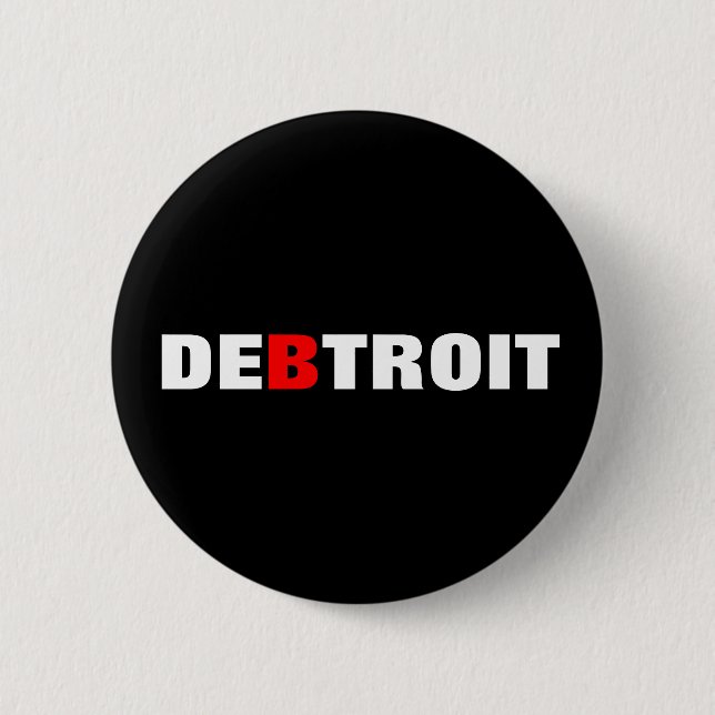 Detroit skuldstad knapp (Framsida)