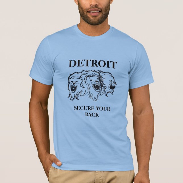 Detroit - skydda ryggen t shirt (Framsida)