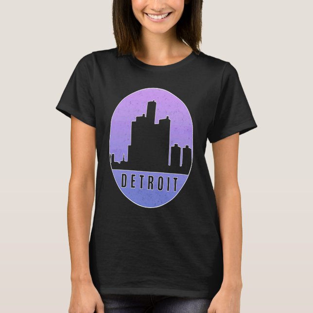 Detroit Skyline 1 T Shirt (Framsida)