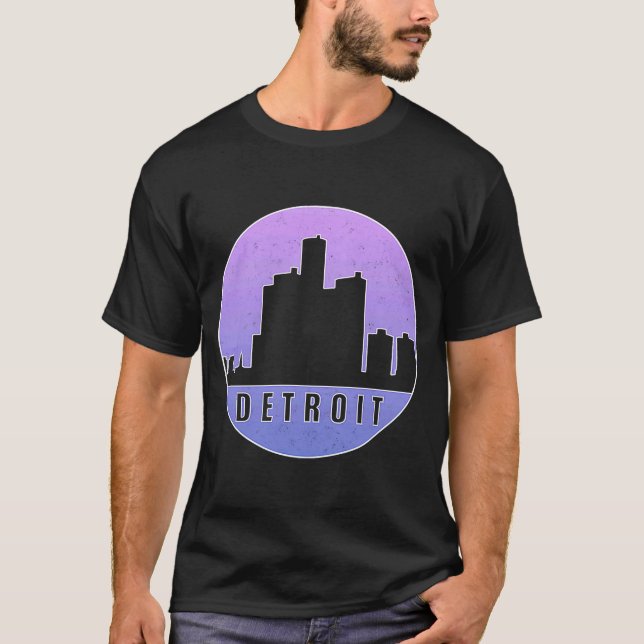 Detroit Skyline 1 T Shirt (Framsida)