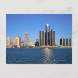 Detroit skyline 2 vykort