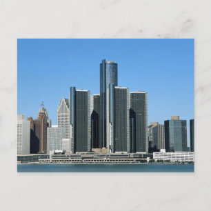 Detroit Skyline 4 Vykort