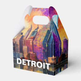 Detroit Skyline Abstrakt Art Presentaskar