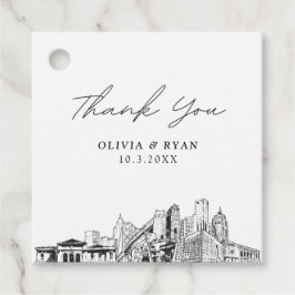 Detroit Skyline Bröllop Gåvor Etiketter