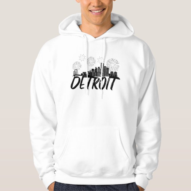 Detroit Skyline City Hoodie (Framsida)