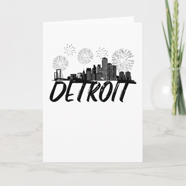 Detroit Skyline City Kort (Framsida)