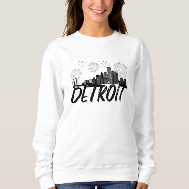 Detroit Skyline City T Shirt (Framsida)