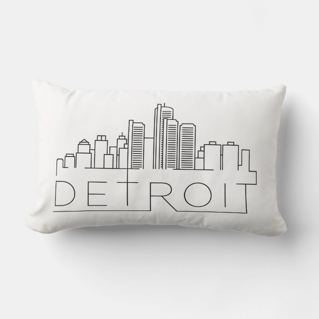 Detroit Skyline Lumbarkudde (Framsida)