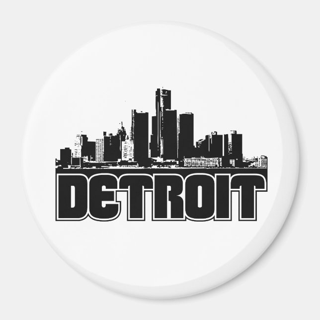 Detroit Skyline Magnet (Framsidan)
