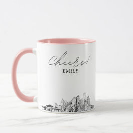 Detroit Skyline Personlig Bröllopskaffemugg Mugg