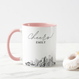 Detroit Skyline Personlig Bröllopskaffemugg Mugg