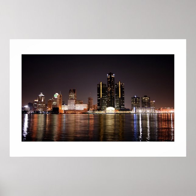 Detroit Skyline Poster (Framsidan)