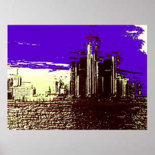 Detroit Skyline Poster