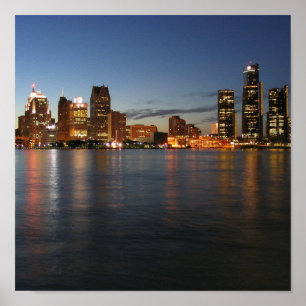 Detroit Skyline Poster