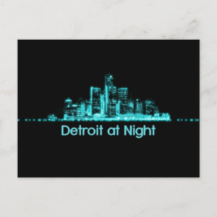 Detroit Skyline Vykort