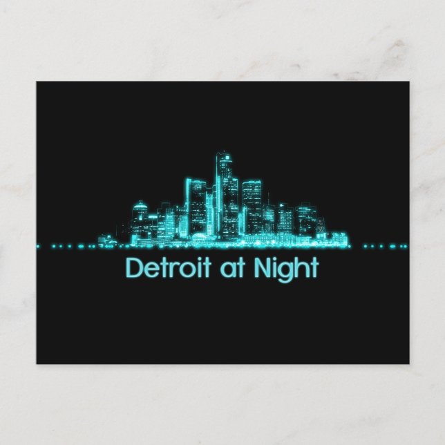 Detroit Skyline Vykort (Framsida)