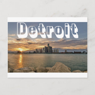 Detroit Skyline Vykort