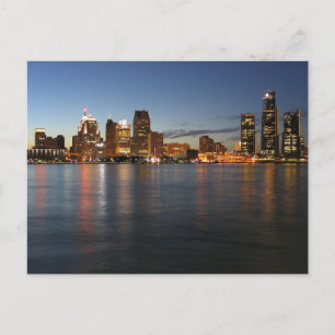 Detroit Skyline Vykort