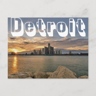 Detroit Skyline Vykort