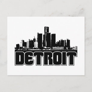 Detroit Skyline Vykort