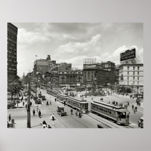 DETROIT SQUARE C. 1910 POSTER