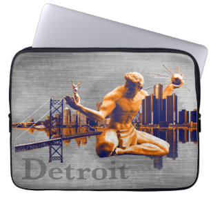 Detroit stad laptop fodral