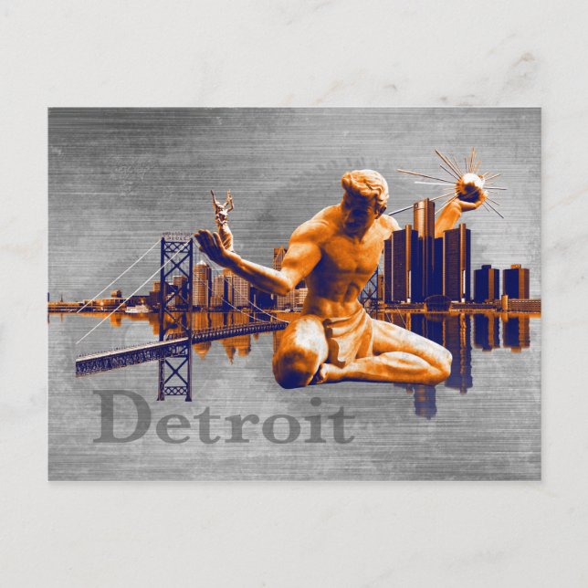Detroit stad vykort (Framsida)