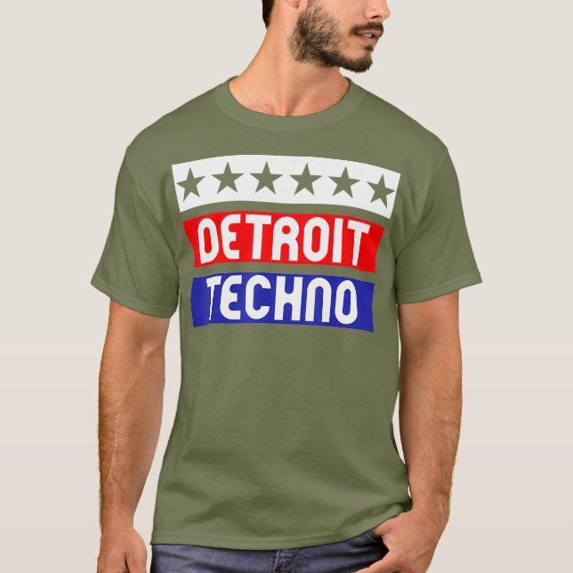Detroit Techno House Music Festival USA EDM T Shirt (Framsida)
