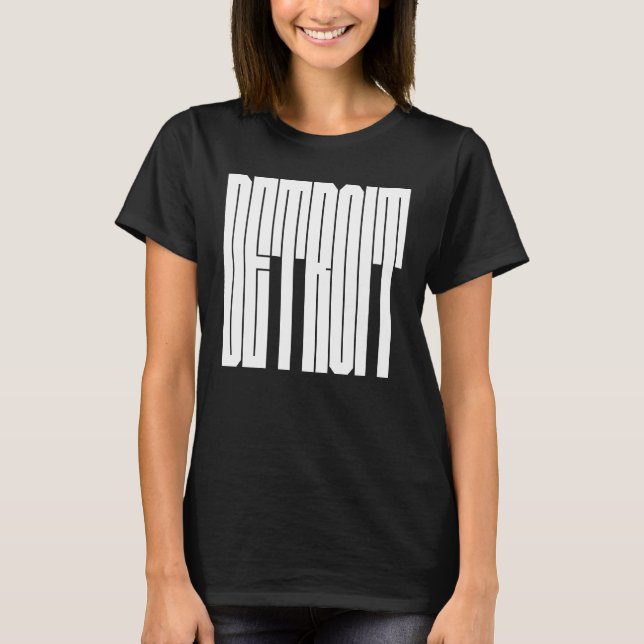 Detroit USA Stad logotyp T Shirt (Framsida)