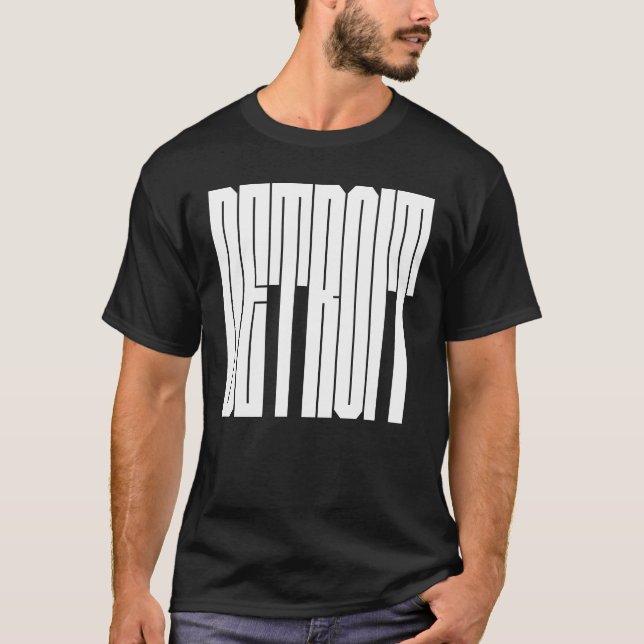 Detroit USA Stad logotyp T Shirt (Framsida)