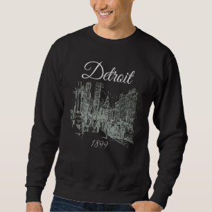 Detroit Vintage City 1899 Classic Retro City Michi Lång Ärmad Tröja